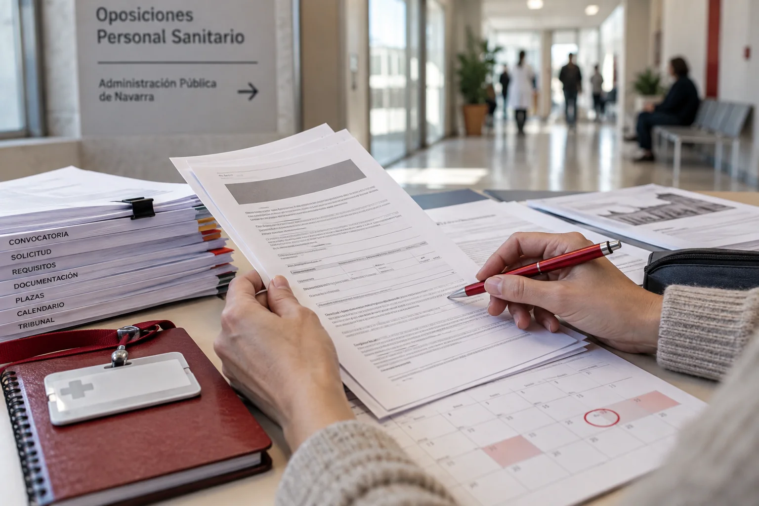 Documentación de una convocatoria de oposiciones para personal sanitario